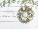 シルバーデージーとシダーのクリスマスリース〜Vine and Leaf の Christmas〜 