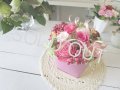 プリザーブドローズのピンクのブリキコンポート〜結婚祝いや記念日に〜